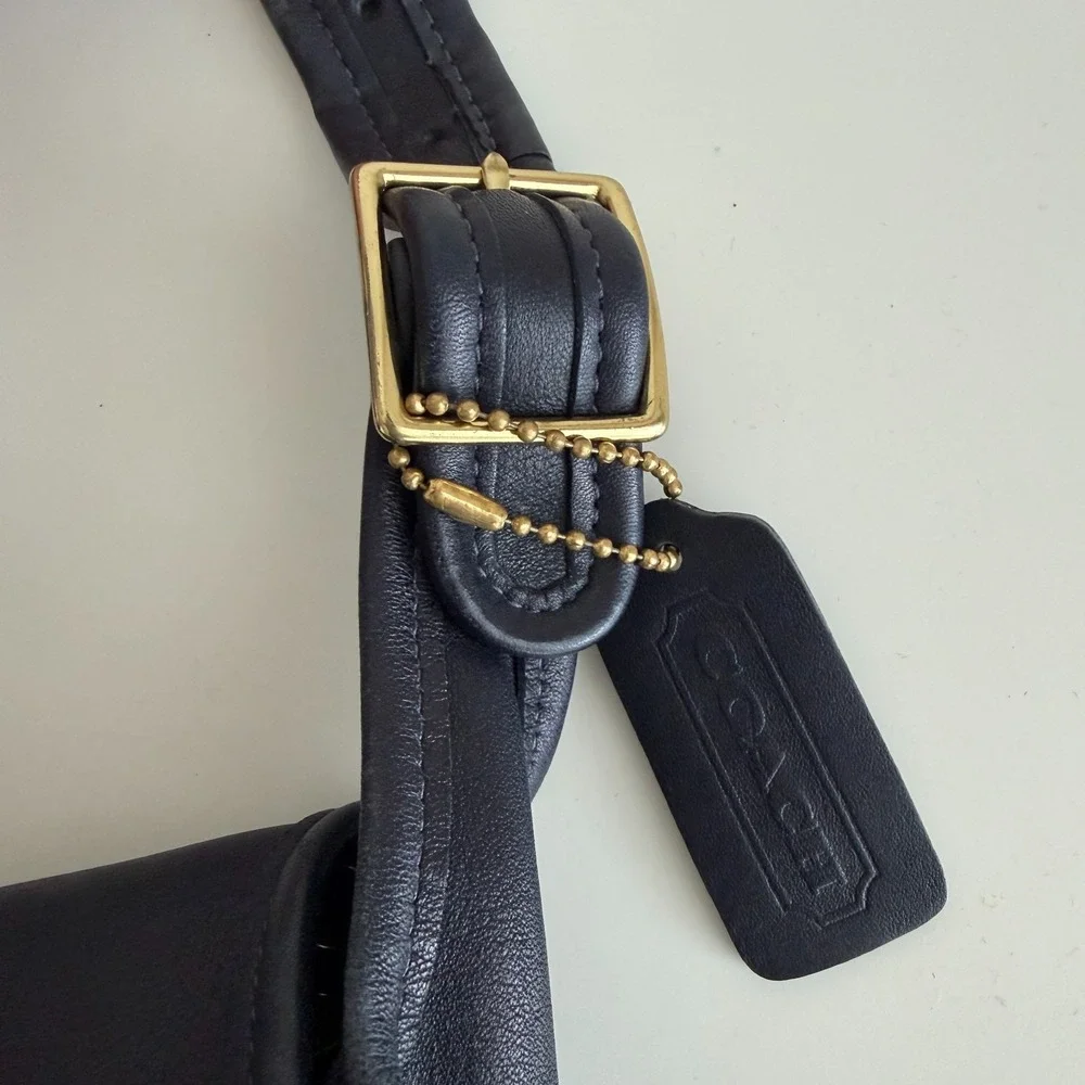 Coach Classic Pouch Saddle Bag Black Leather Flap 75th Anniversary Limited 9170